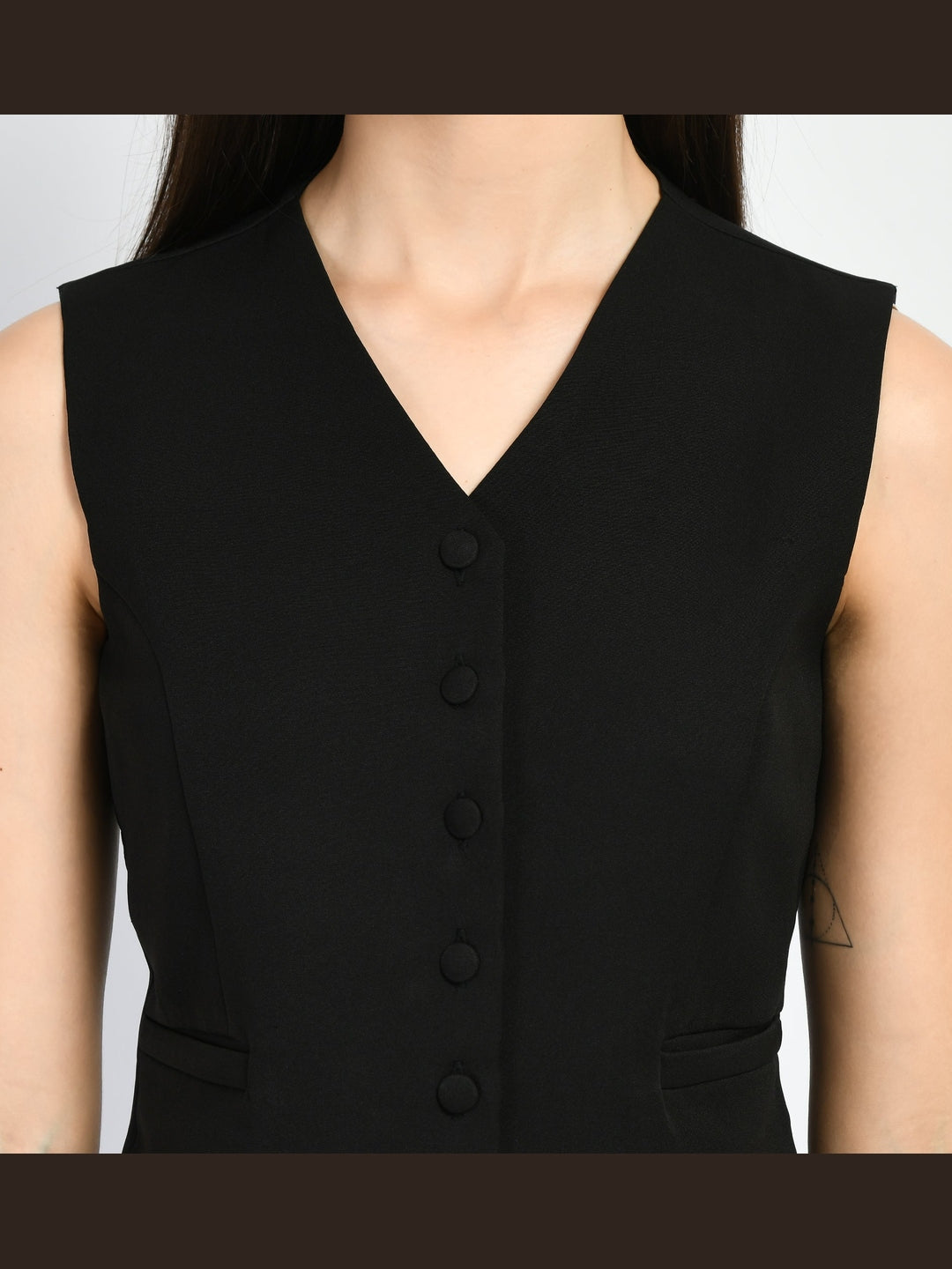 Exude Mysticism Waist-coat Top Black Tops