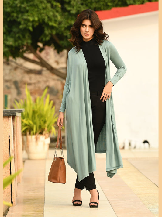 Exude Supreme Longline Shrug Cyan Blue Shrugs