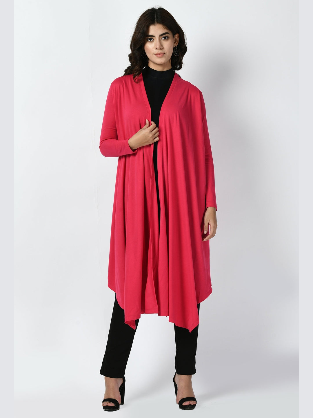 Exude Supreme Longline Shrug Hot Pink Shrugs