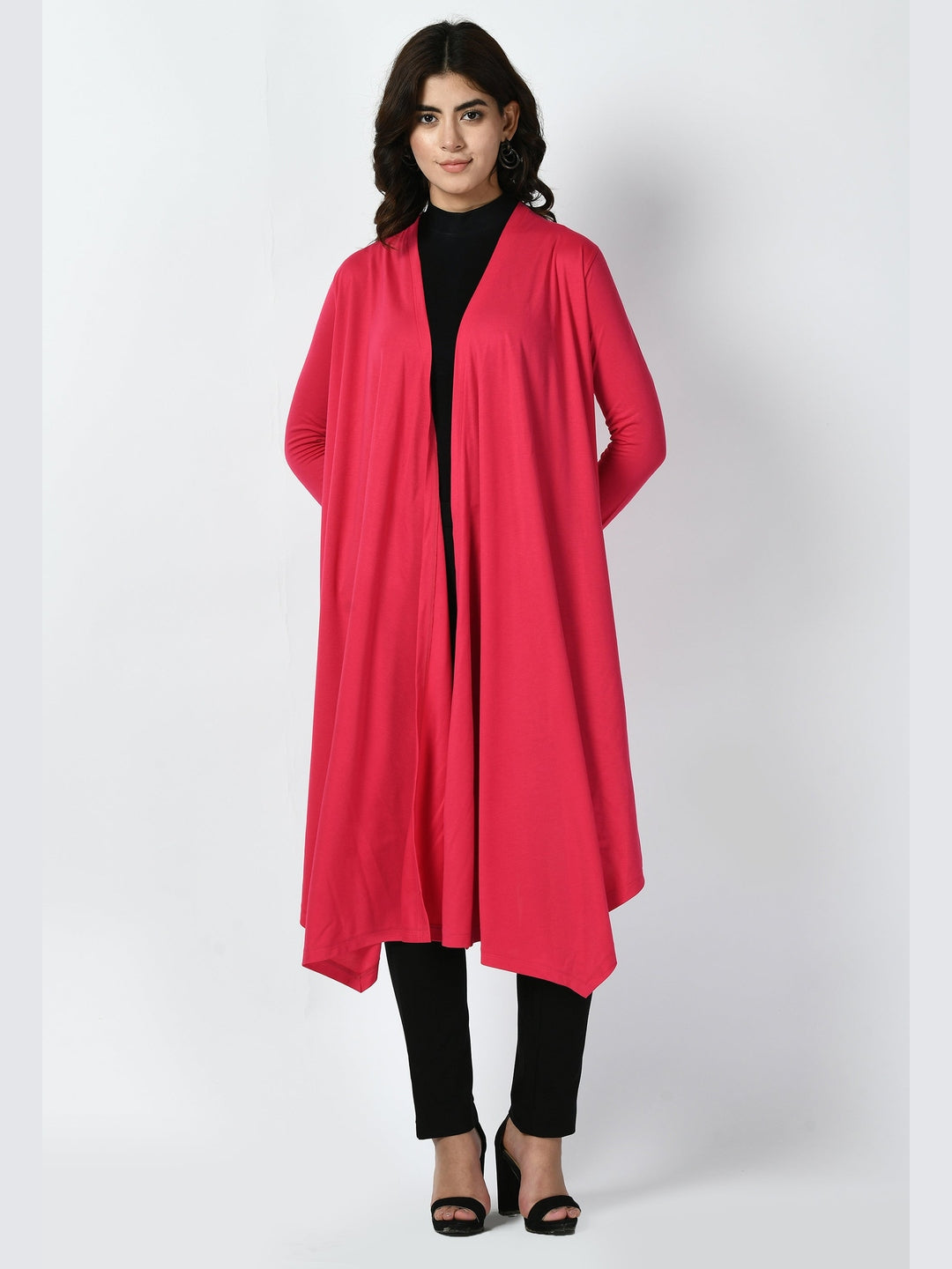 Exude Supreme Longline Shrug Hot Pink Shrugs