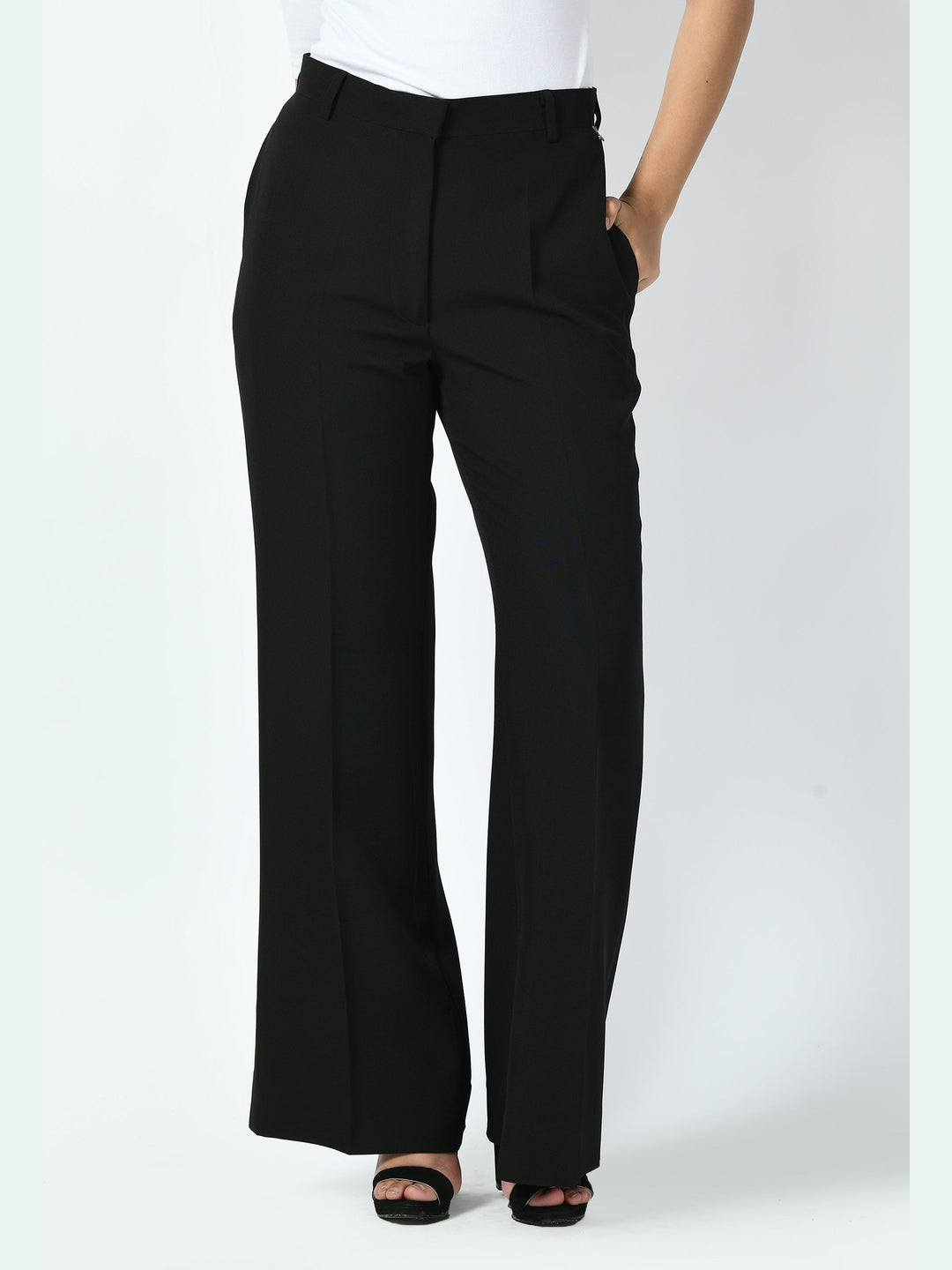 Exude Vitality Formal Blazer with Bootcut Trousers Black Co-ord Sets