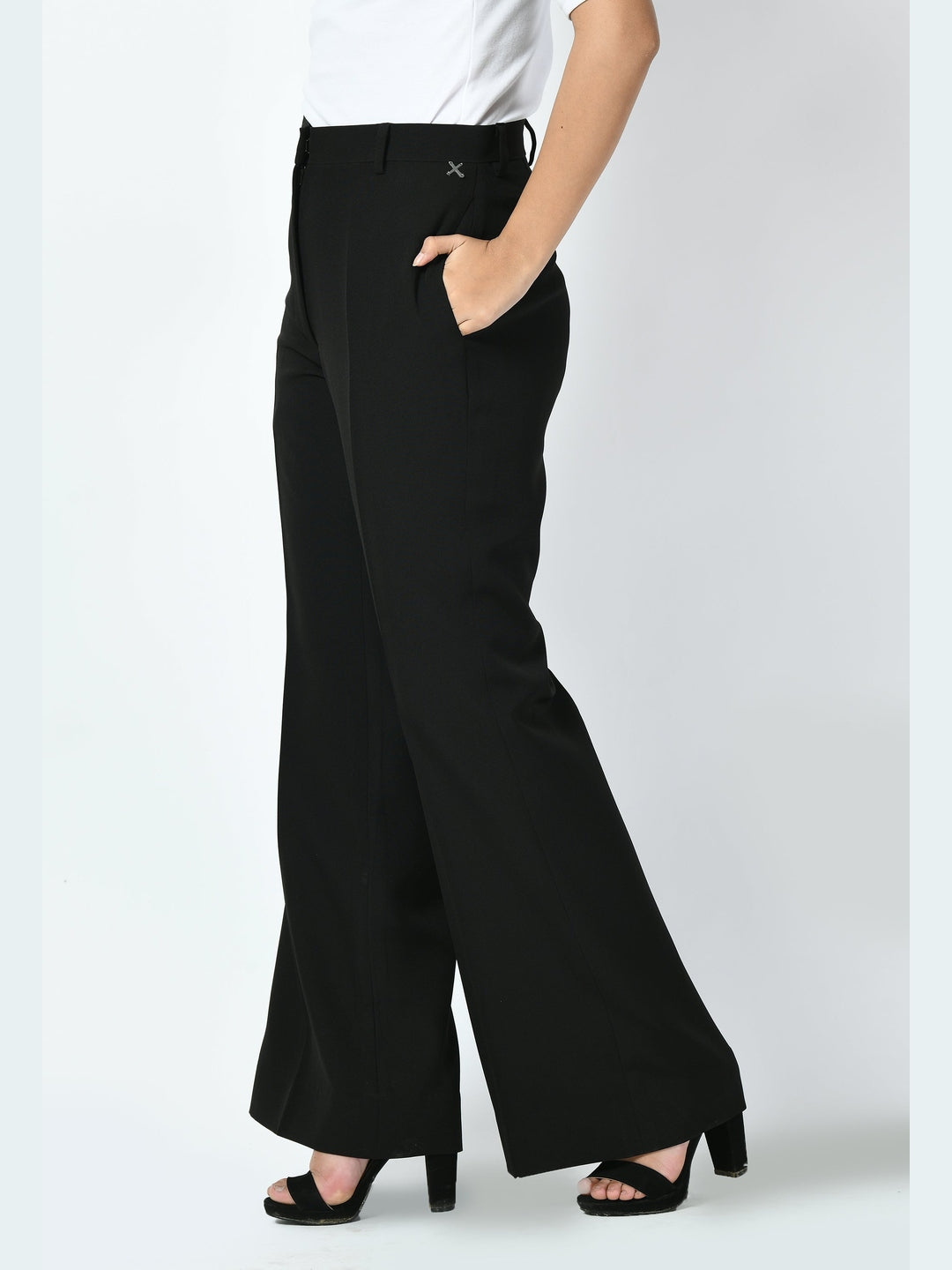 Exude Vitality Formal Blazer with Bootcut Trousers Black Co-ord Sets