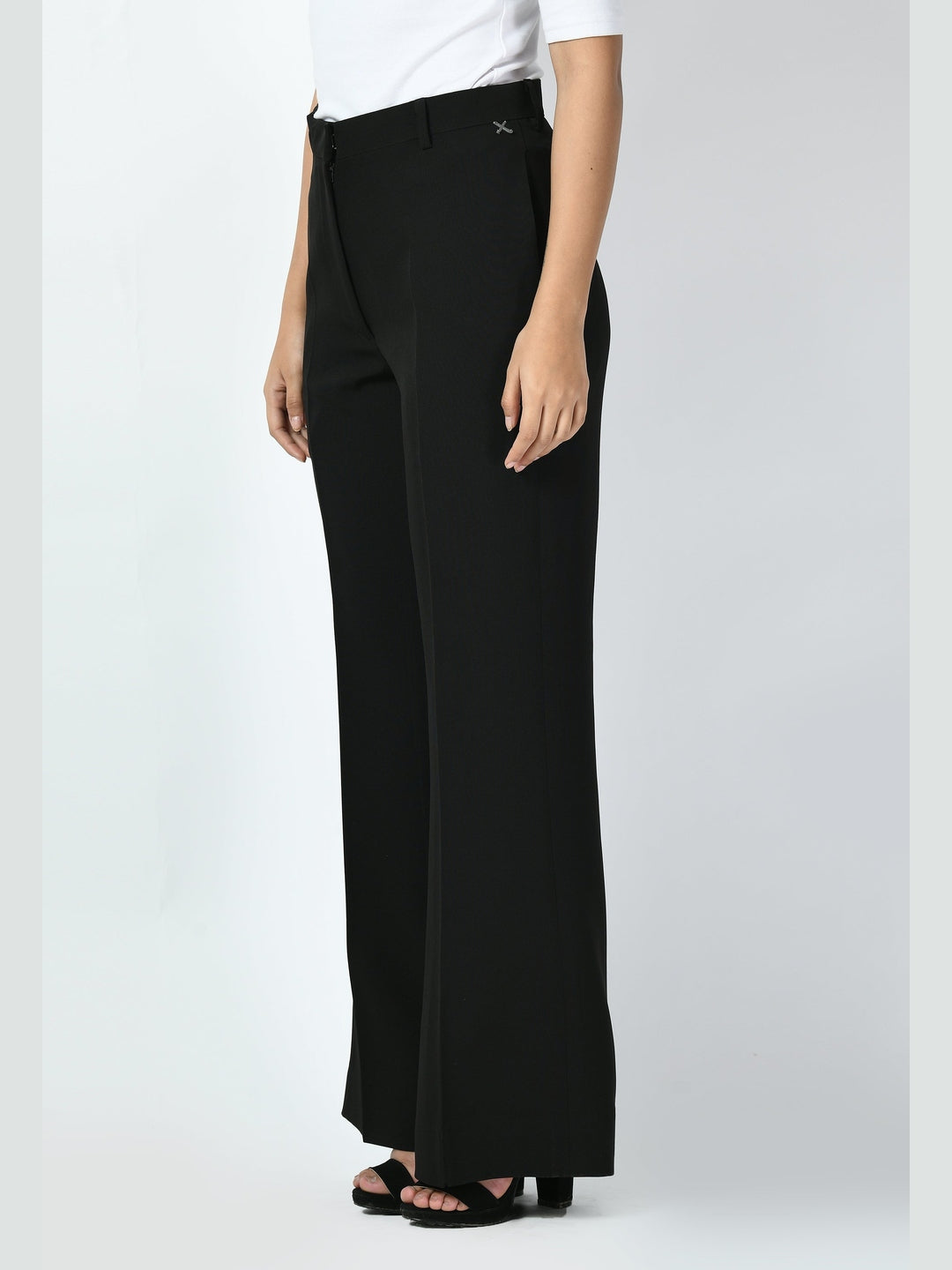 Exude Vitality Formal Blazer with Bootcut Trousers Black Co-ord Sets