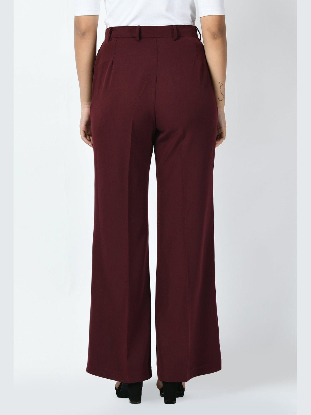 Exude Vitality Formal Blazer with Bootcut Trousers Wine Co-ord Sets