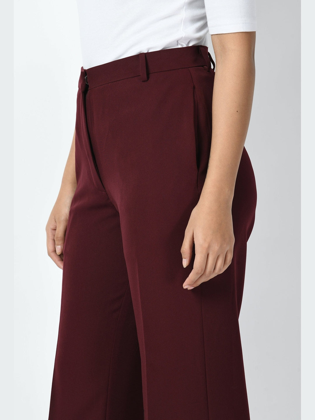 Exude Vitality Formal Blazer with Bootcut Trousers Wine Co-ord Sets