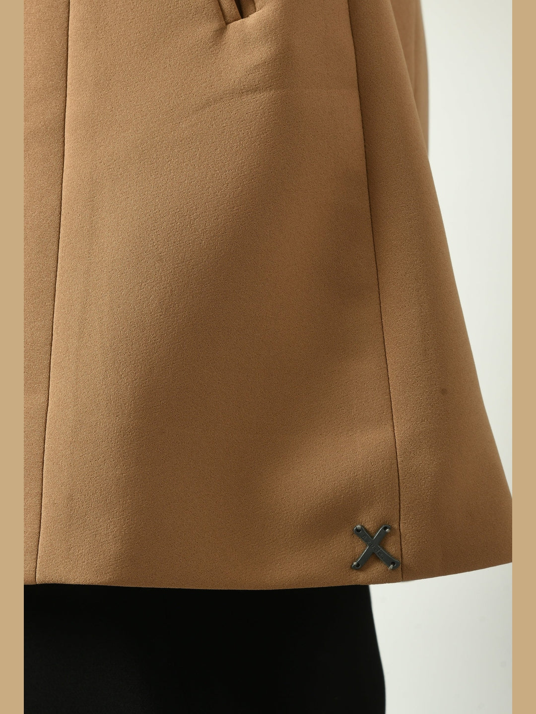 Exude Supremacy Solid Long Blazer Beige Blazers