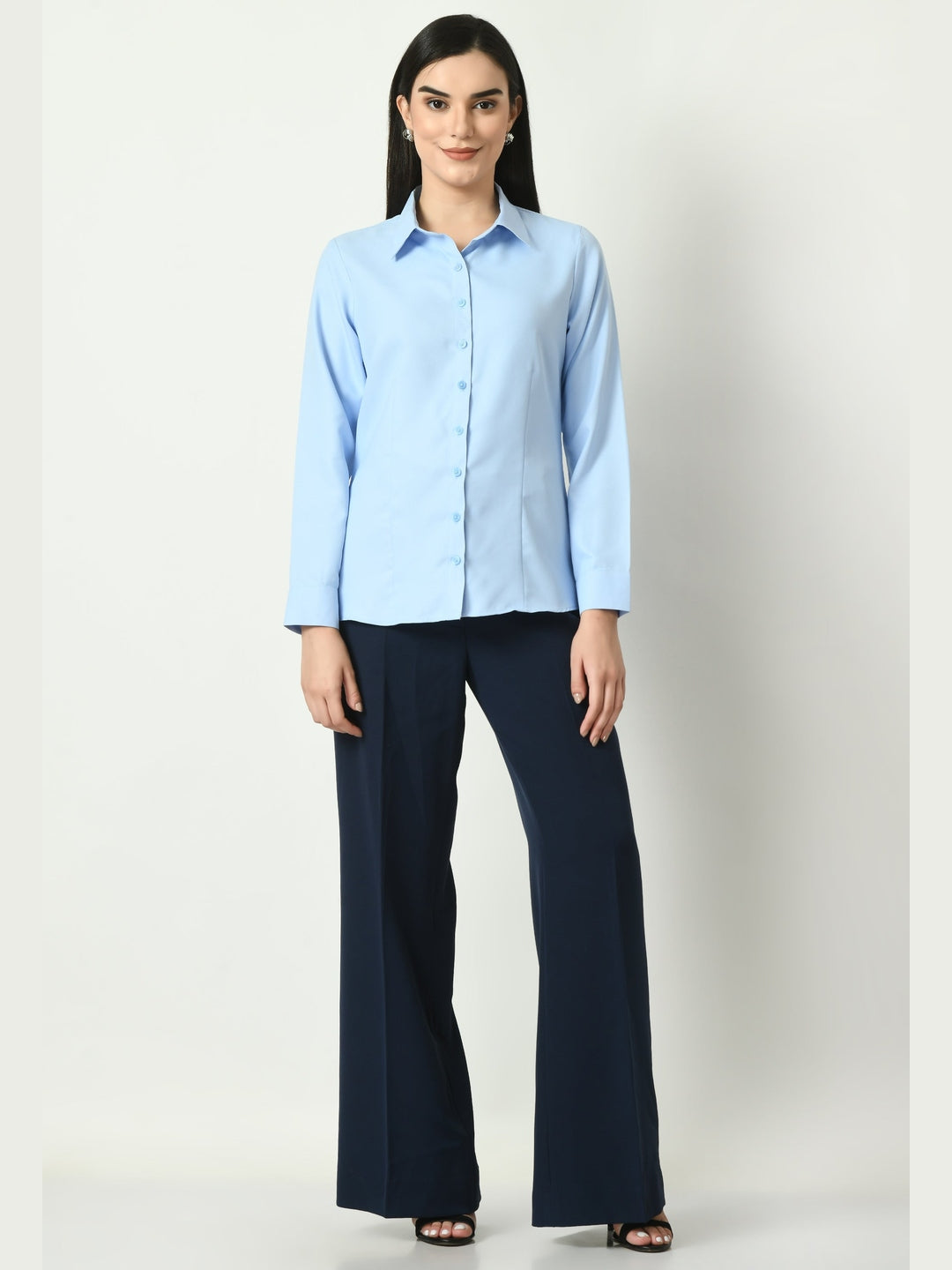 Exude Charisma Long Sleeves Formal Shirt Blue Shirts