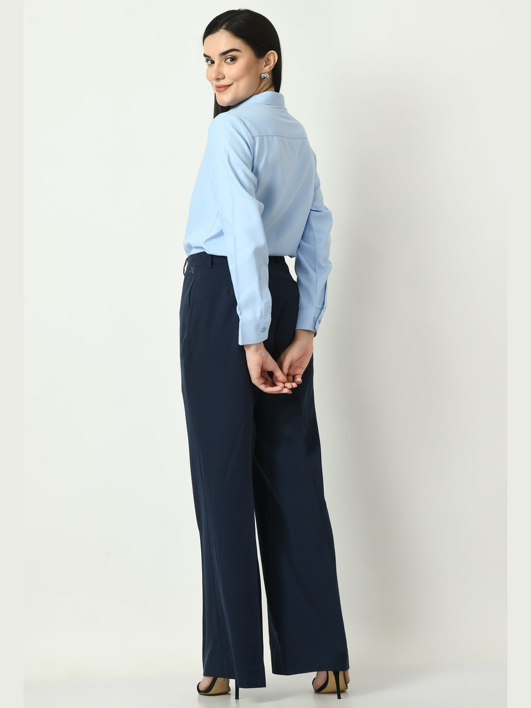 Exude Charisma Long Sleeves Formal Shirt Blue Shirts