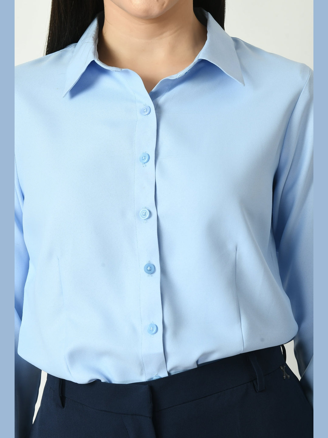 Exude Charisma Long Sleeves Formal Shirt Blue Shirts