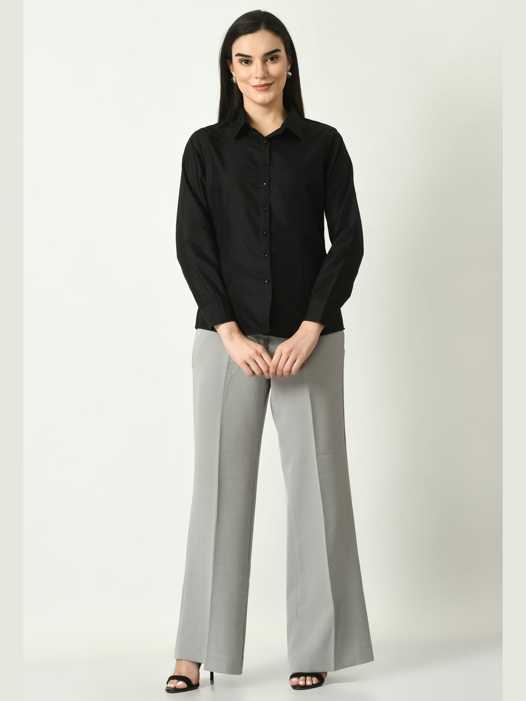 Exude Charisma Long Sleeves Formal Shirt Black Shirts