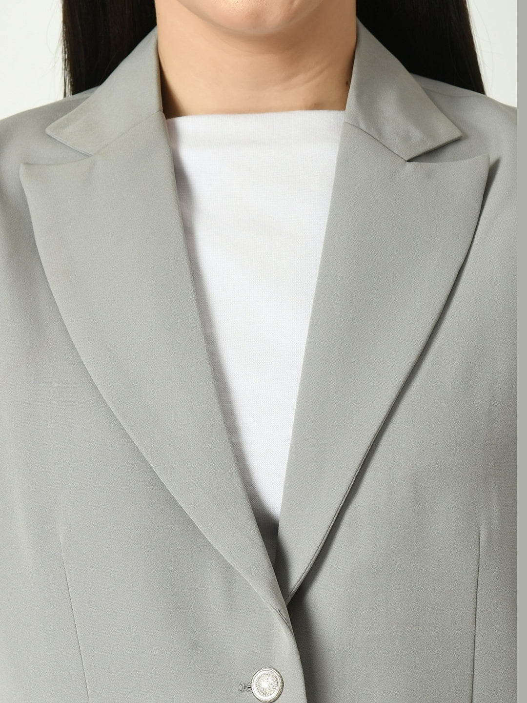 Exude Aspiration Sleeveless Blazer with Bootcut Trousers Grey Co-ord Sets
