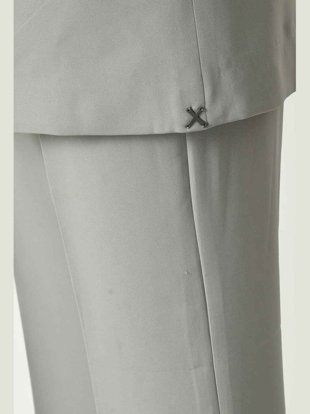 Exude Aspiration Sleeveless Blazer with Bootcut Trousers Grey Co-ord Sets