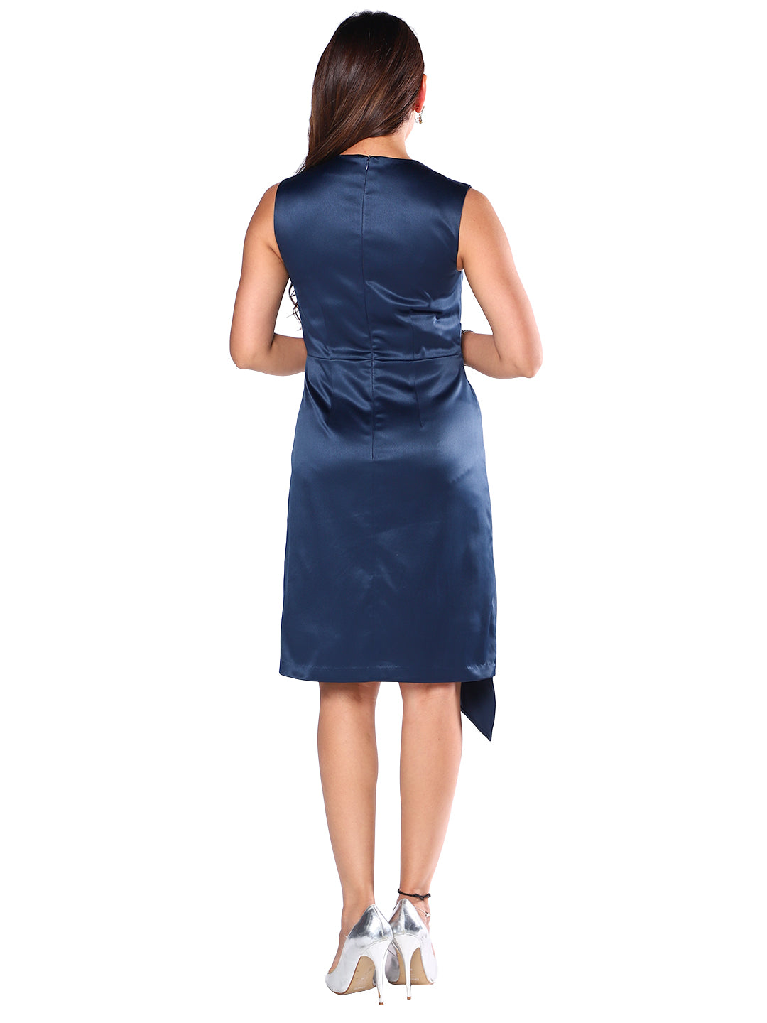 Exude Midnight Charm Satin Dress