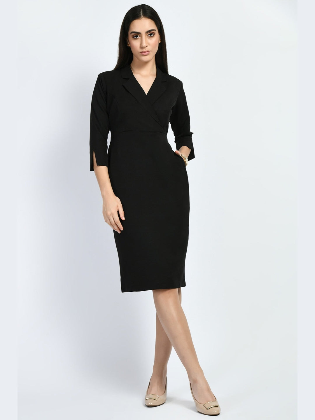 Exude Wonder Blazer Sheath Dress Black Dresses