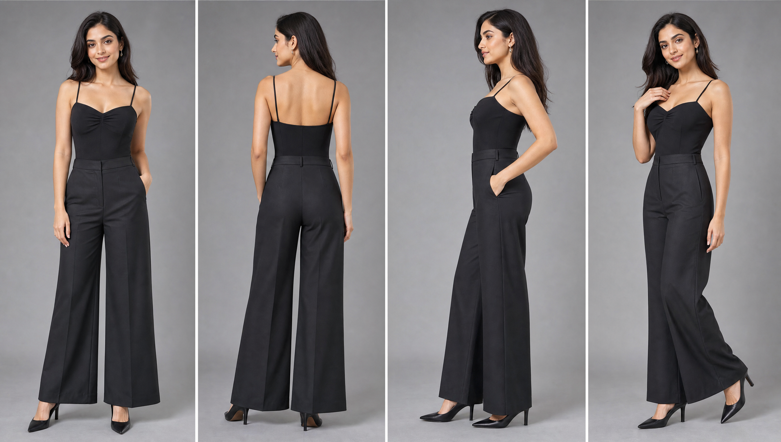 Black High-Waist Wide Leg Trousers