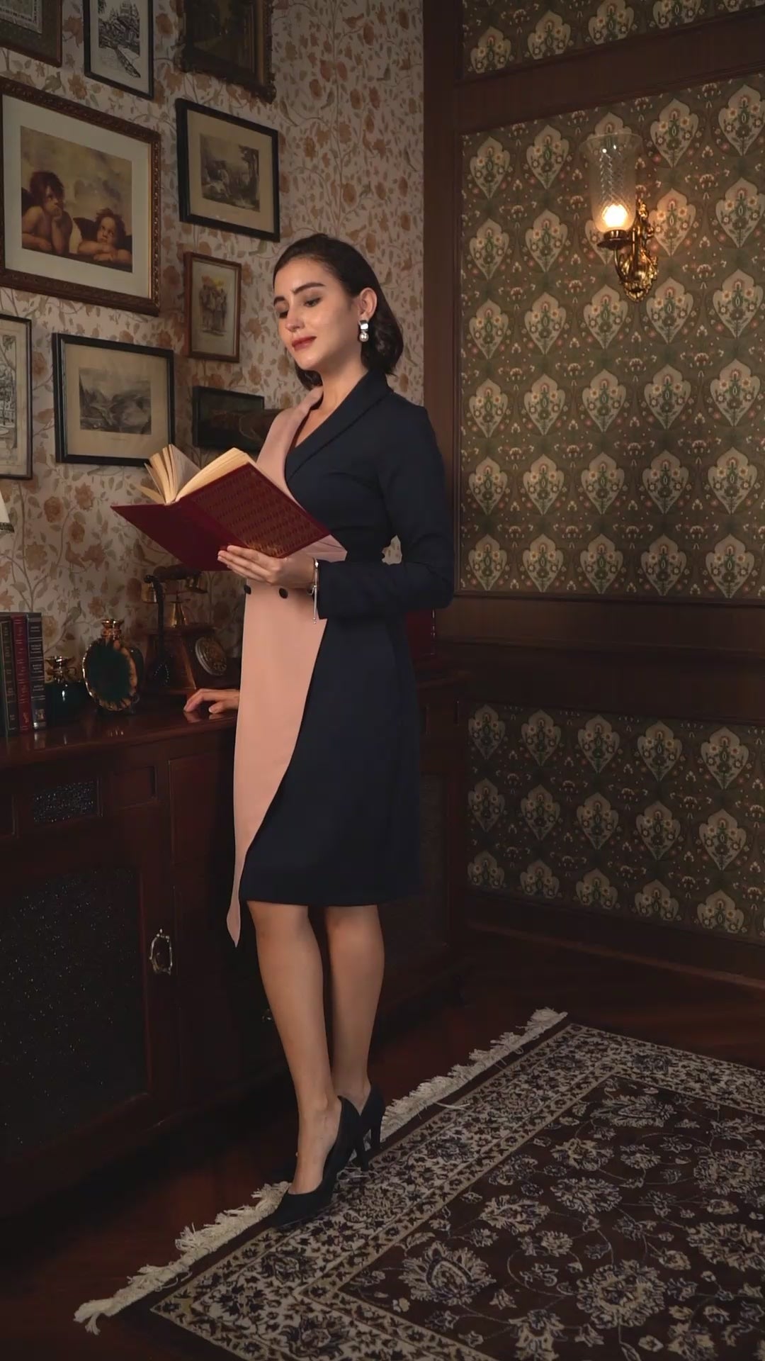 Exude Blush Noir Dual-Tone Blazer Dress