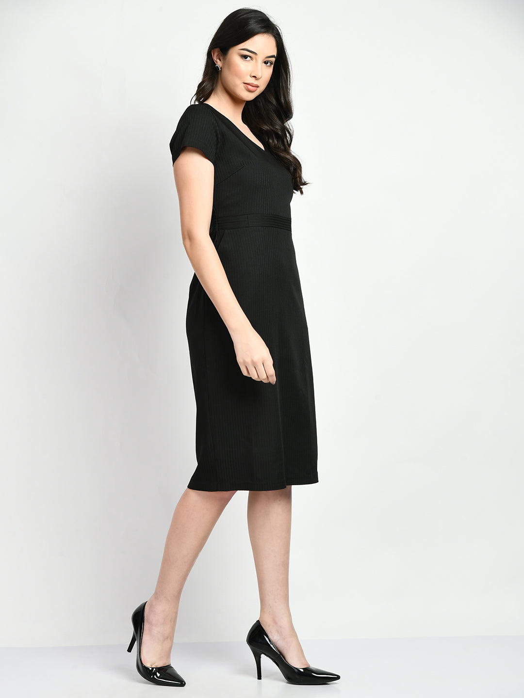 Exude Composure Sheath Dress Black Dresses
