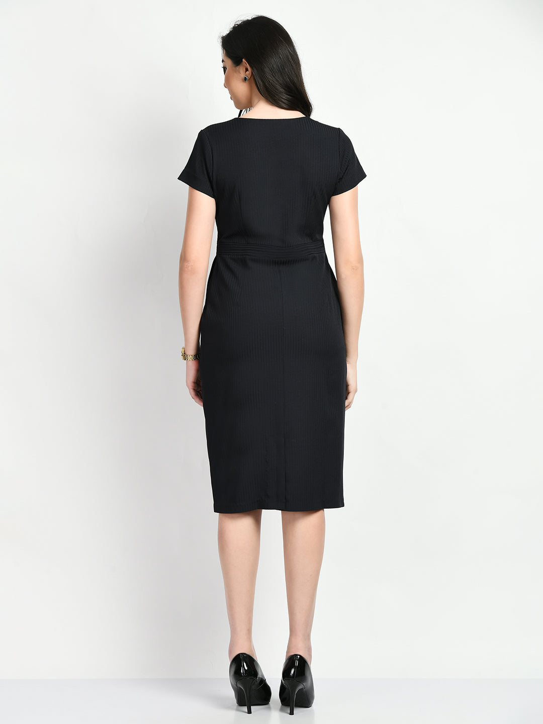 Exude Composure Sheath Dress Navy Dresses