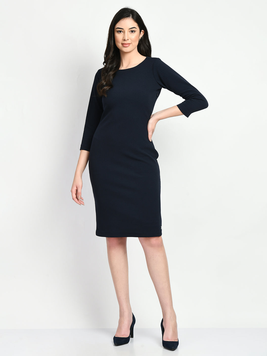 Exude Boldness Bodycon Dress Navy Dresses