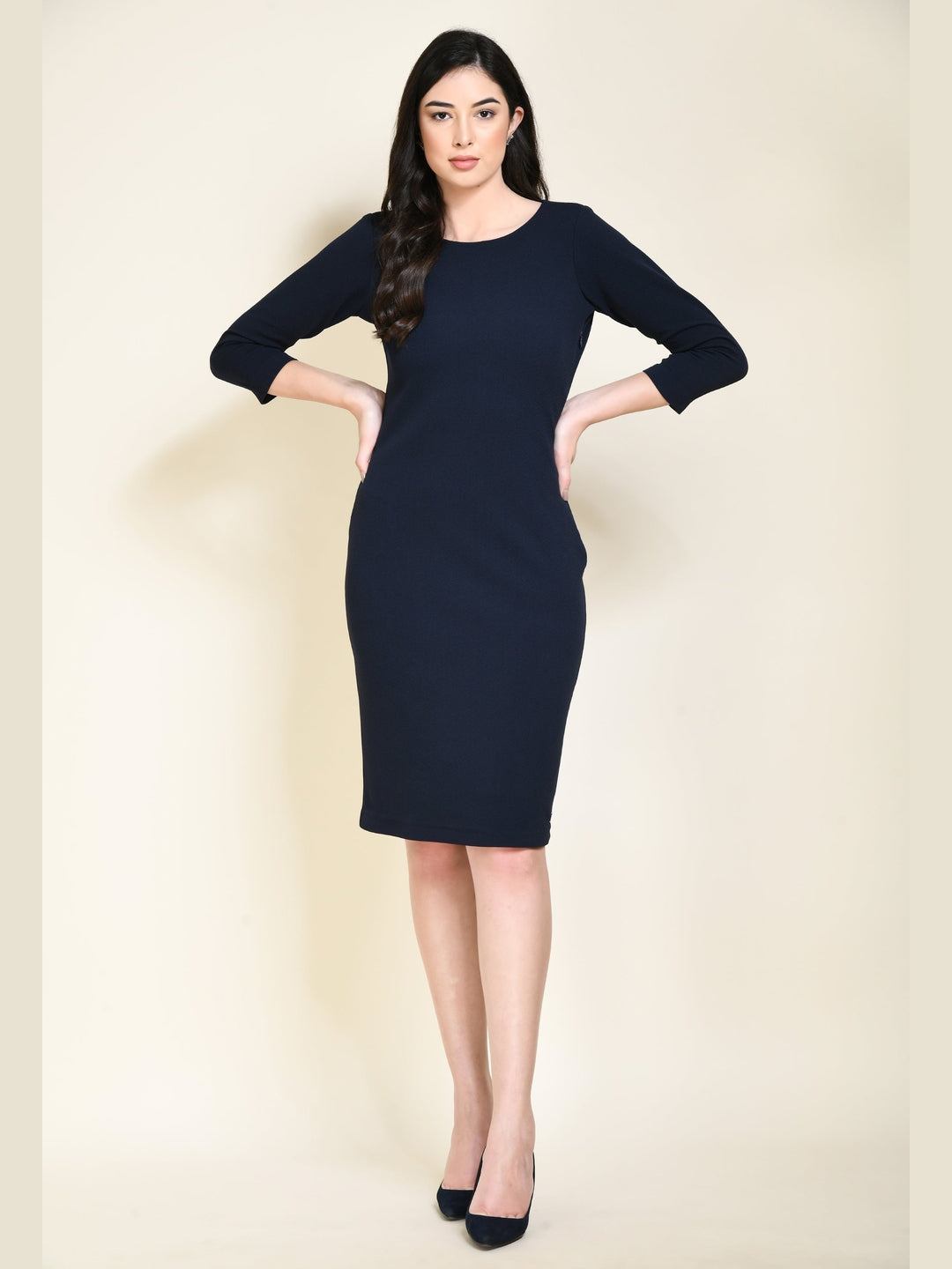 Exude Boldness Bodycon Dress Navy Dresses