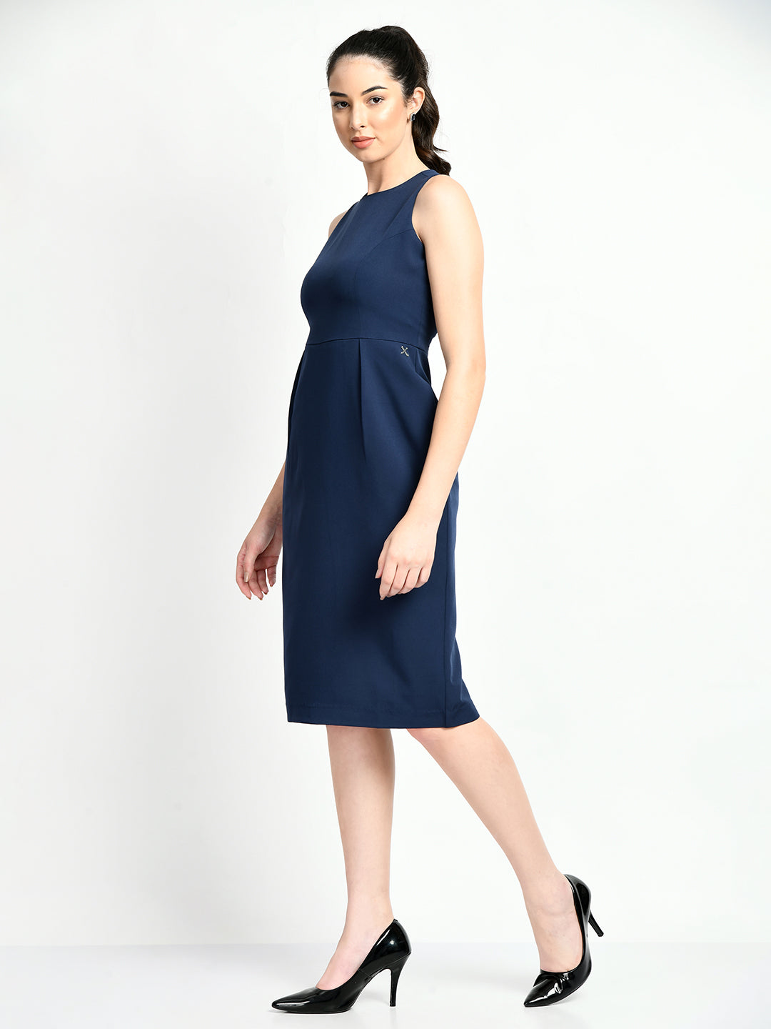 Exude Courage Sleeveless Sheath Dress Navy Dresses