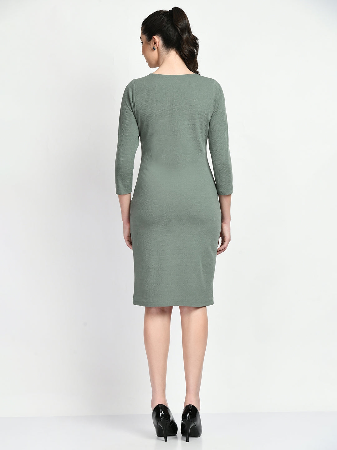 Exude Boldness Bodycon Dress Pista Green Dresses