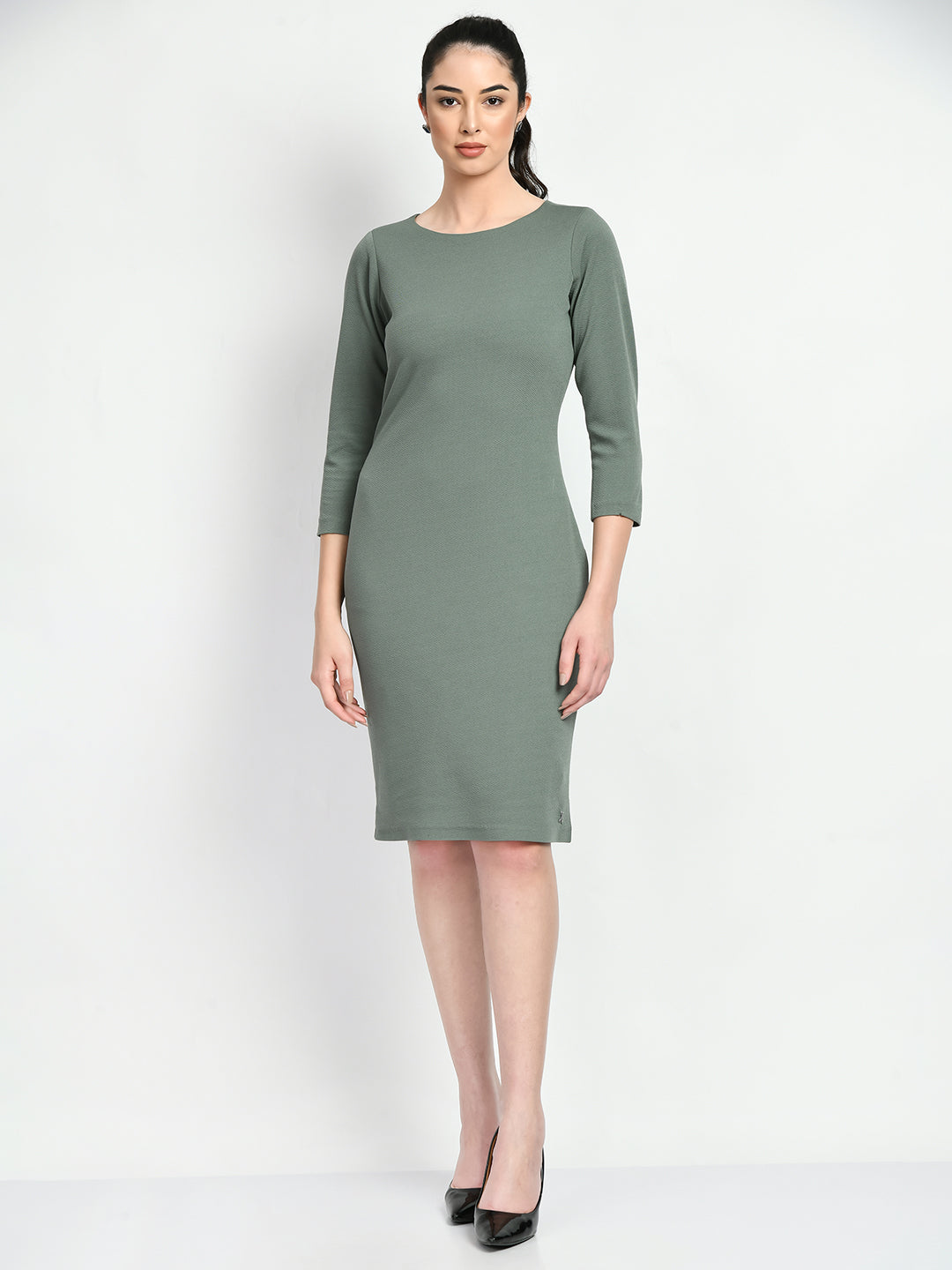 Exude Boldness Bodycon Dress Pista Green Dresses