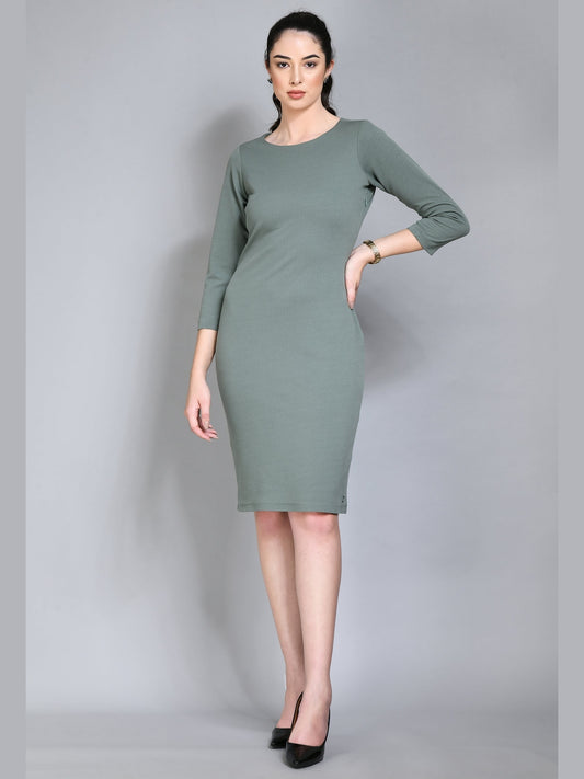 Exude Boldness Bodycon Dress Pista Green Dresses