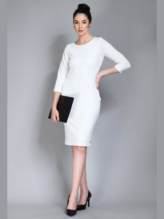 Exude Boldness Bodycon Dress (White)