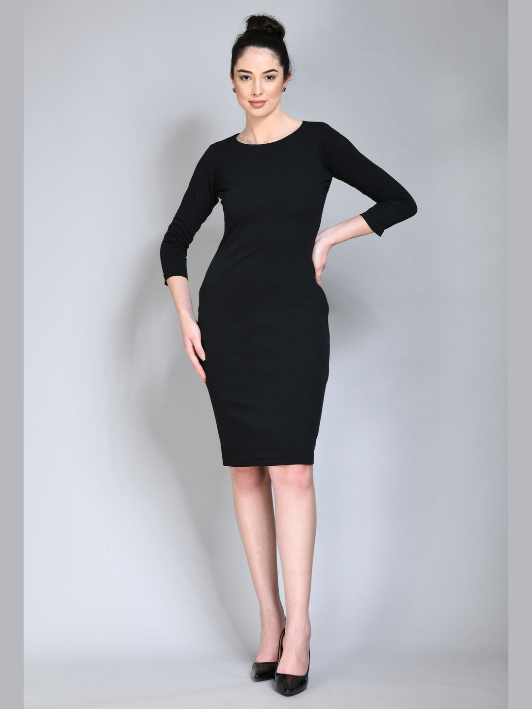 Exude Boldness Bodycon Dress (Black) - Main Image