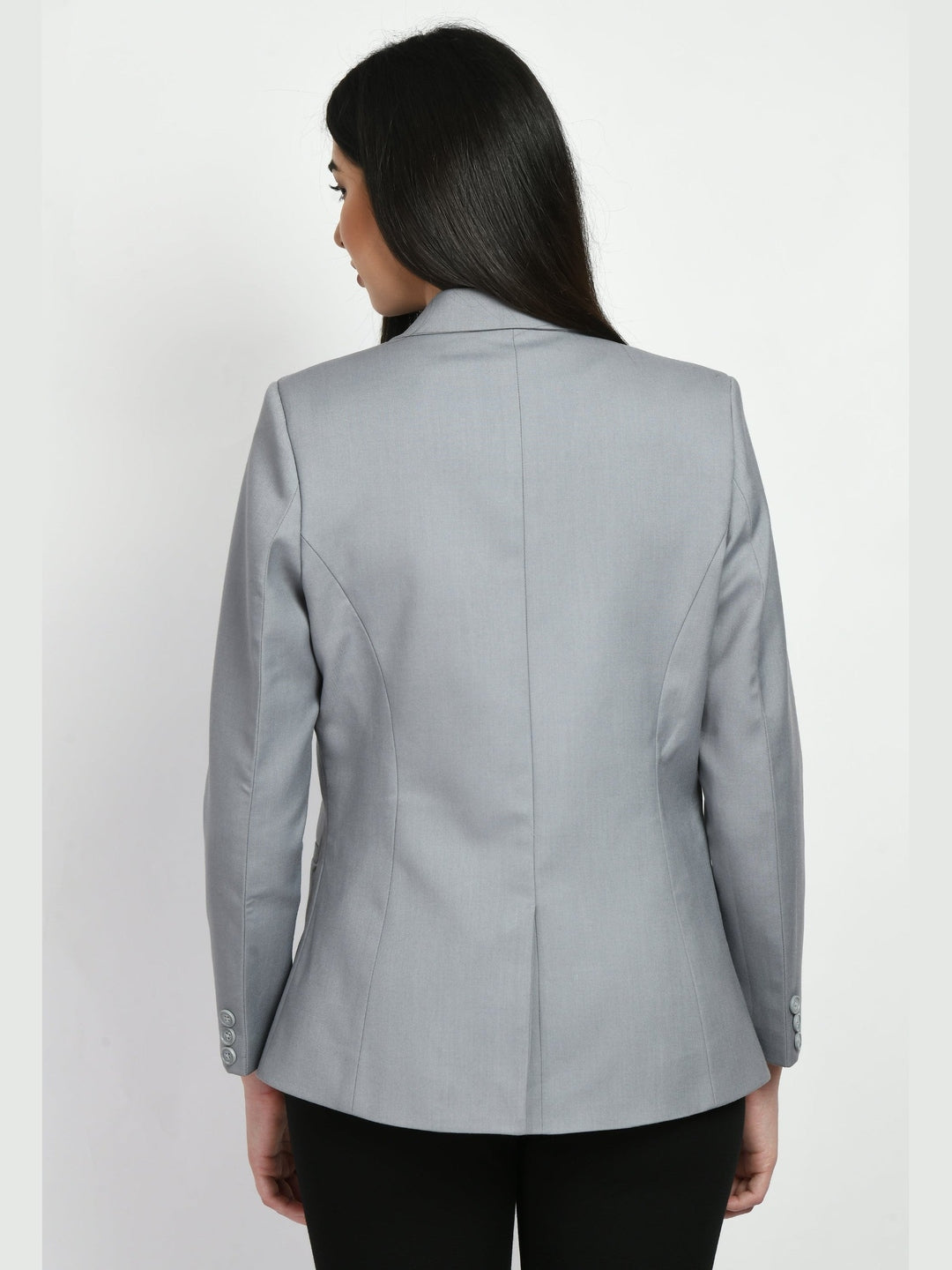 Exude Enthusiasm Double Breasted Blazer Pant Suit Grey Co-ord Sets
