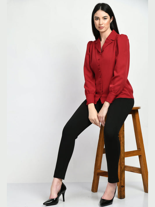 Exude Agility Blazer Top (Red)