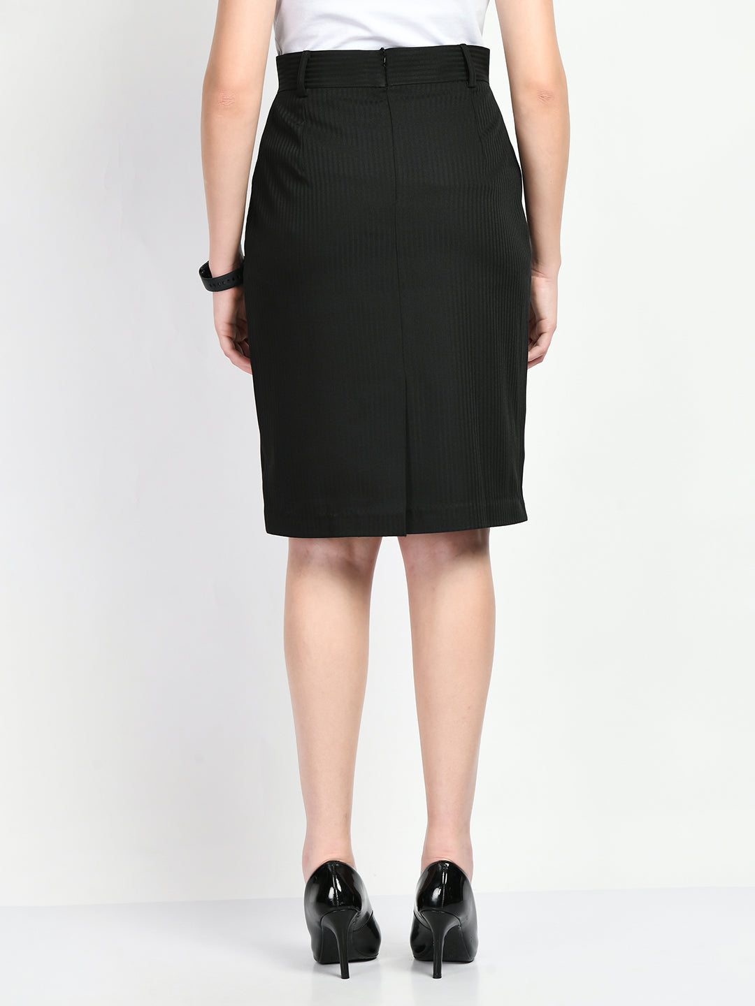 Exude Humility Striped Pencil Skirt Navy Skirt