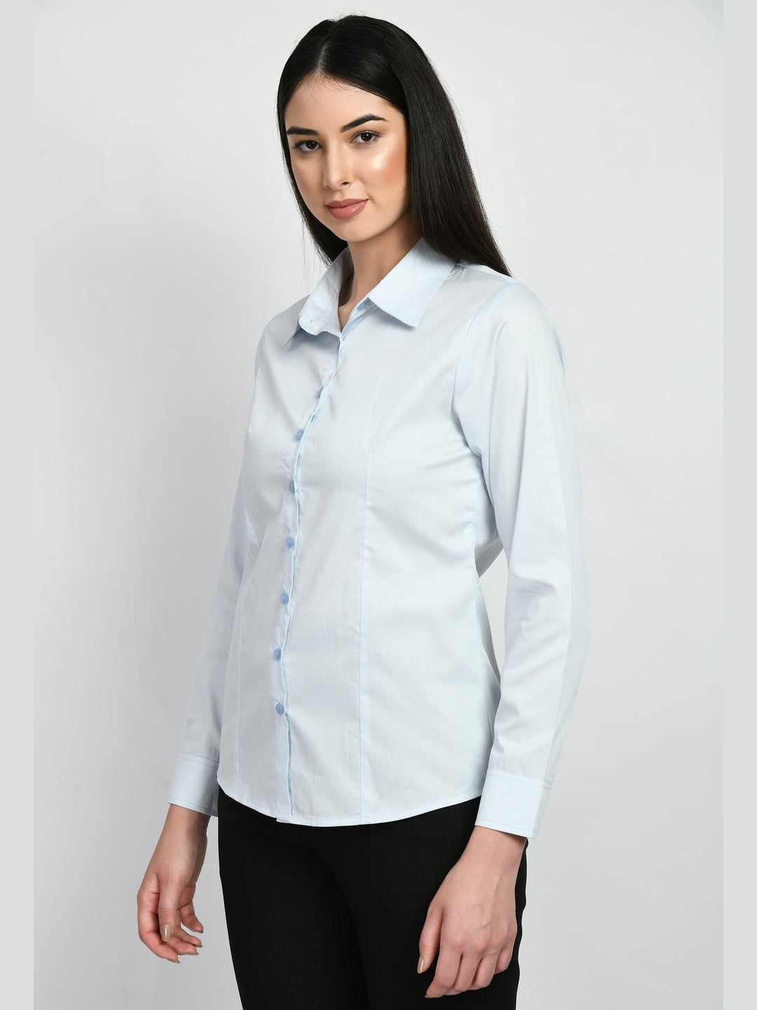 Exude Charisma Long Sleeves Formal Shirt Powder Blue Shirts