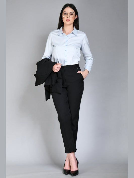 Exude Charisma Long Sleeves Formal Shirt Powder Blue Shirts