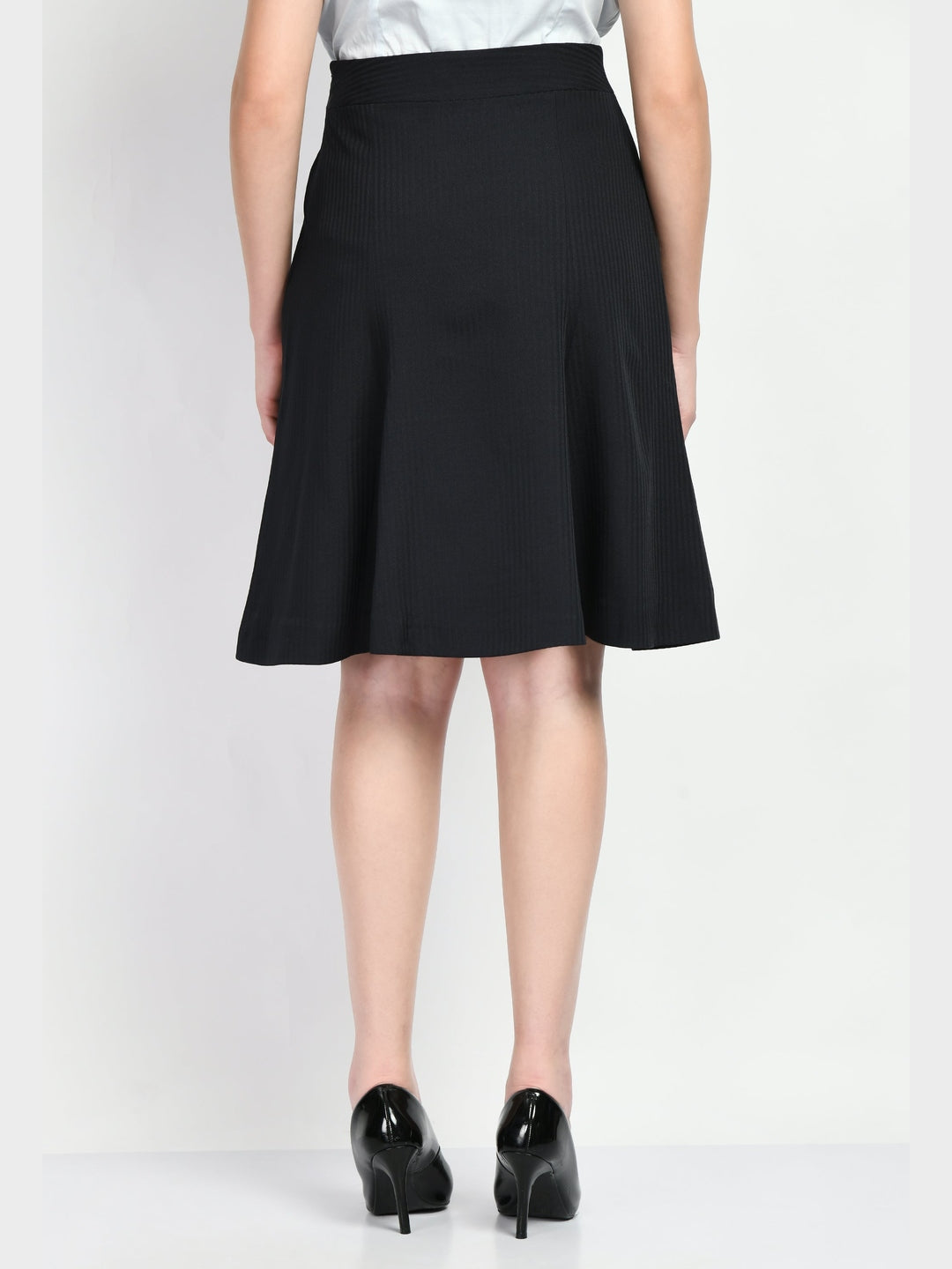 Exude Intelligence Striped Short Blazer A-line Skirt Suit Navy Suit