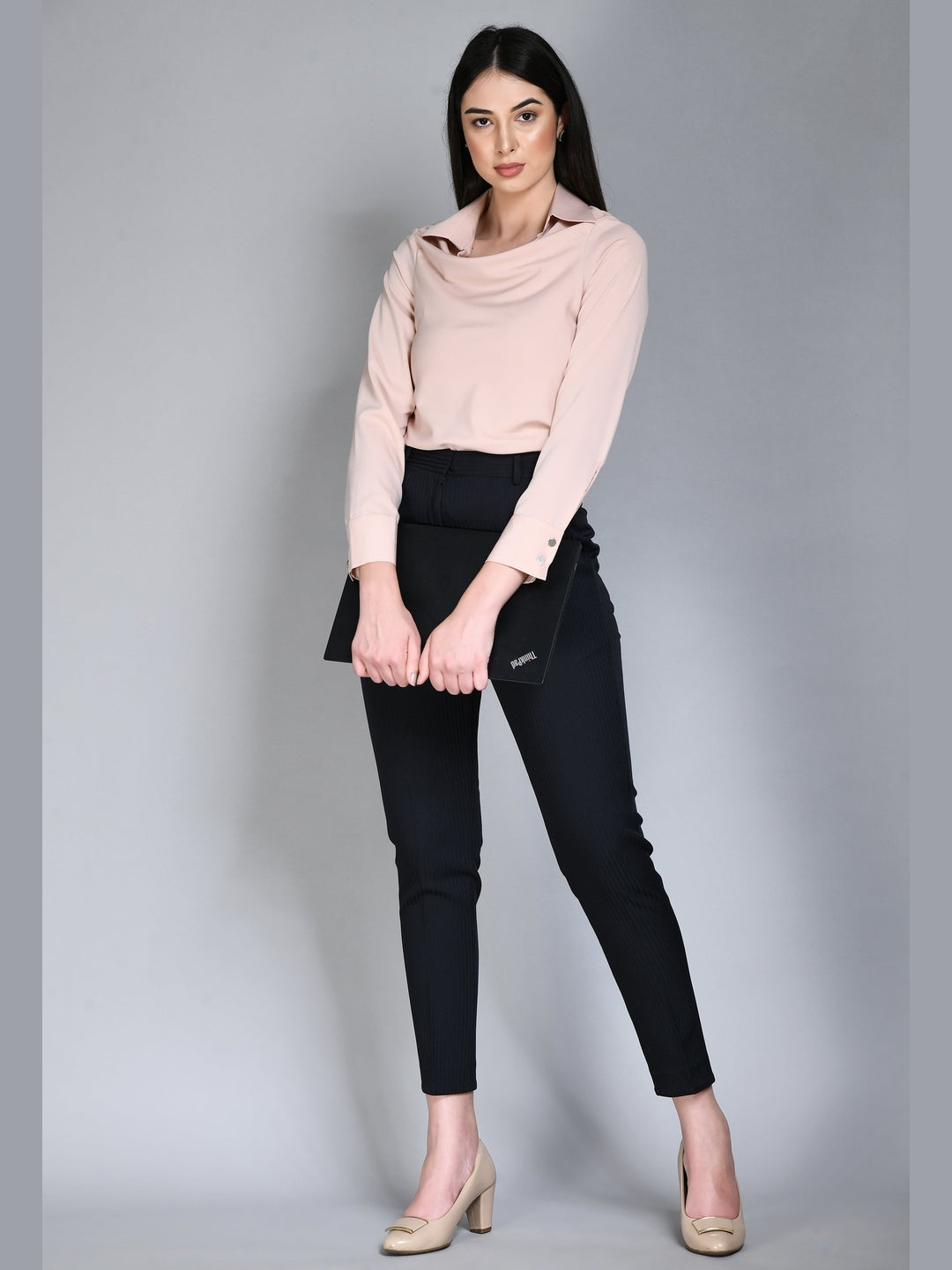 Exude Freshness Cowl Neck Top Peach Tops