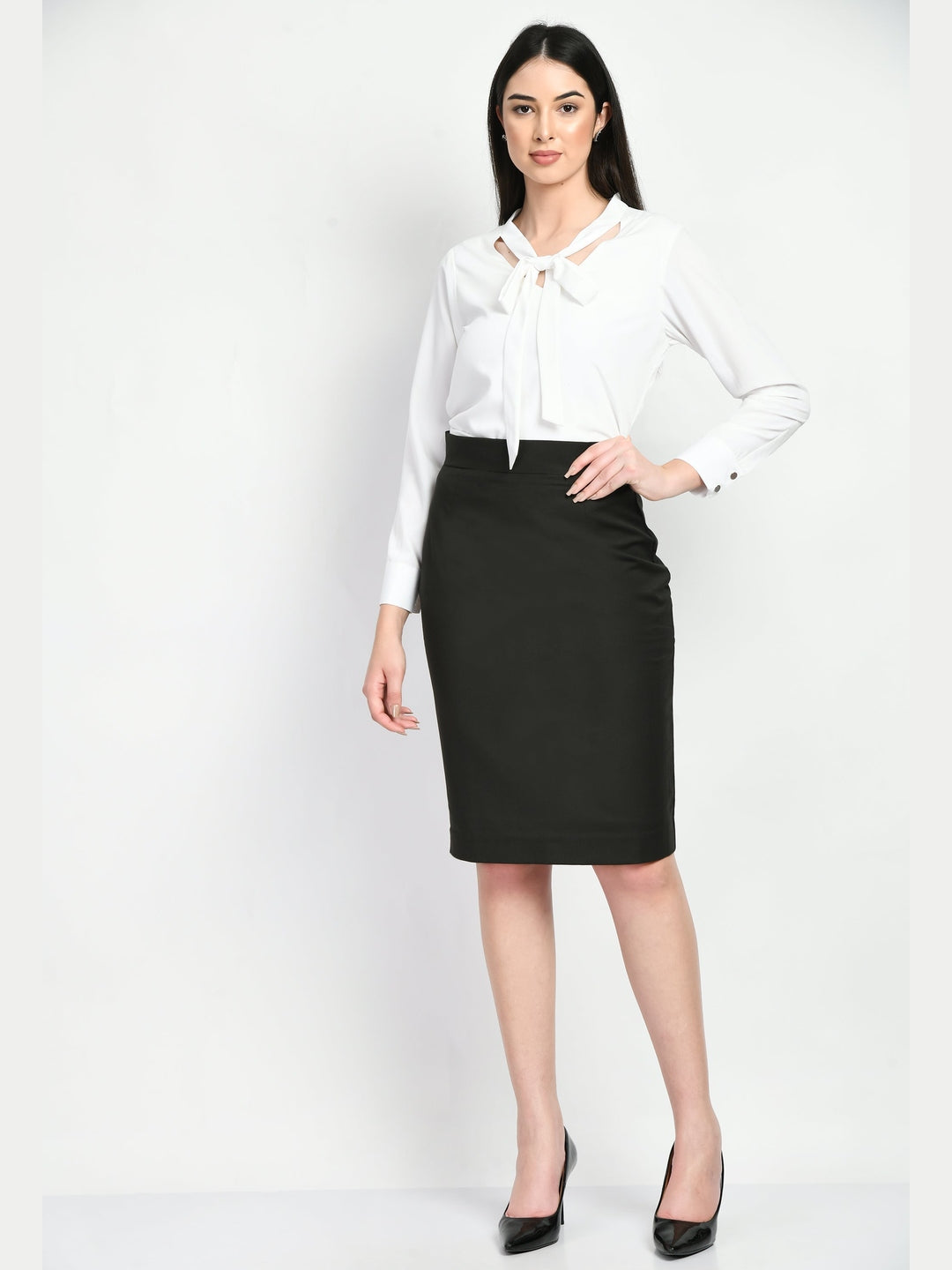 Exude Wisdom V-neck Tie Up Top White Tops