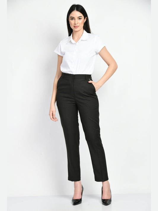 Exude Adroitness Straight Trousers Olive Trouser