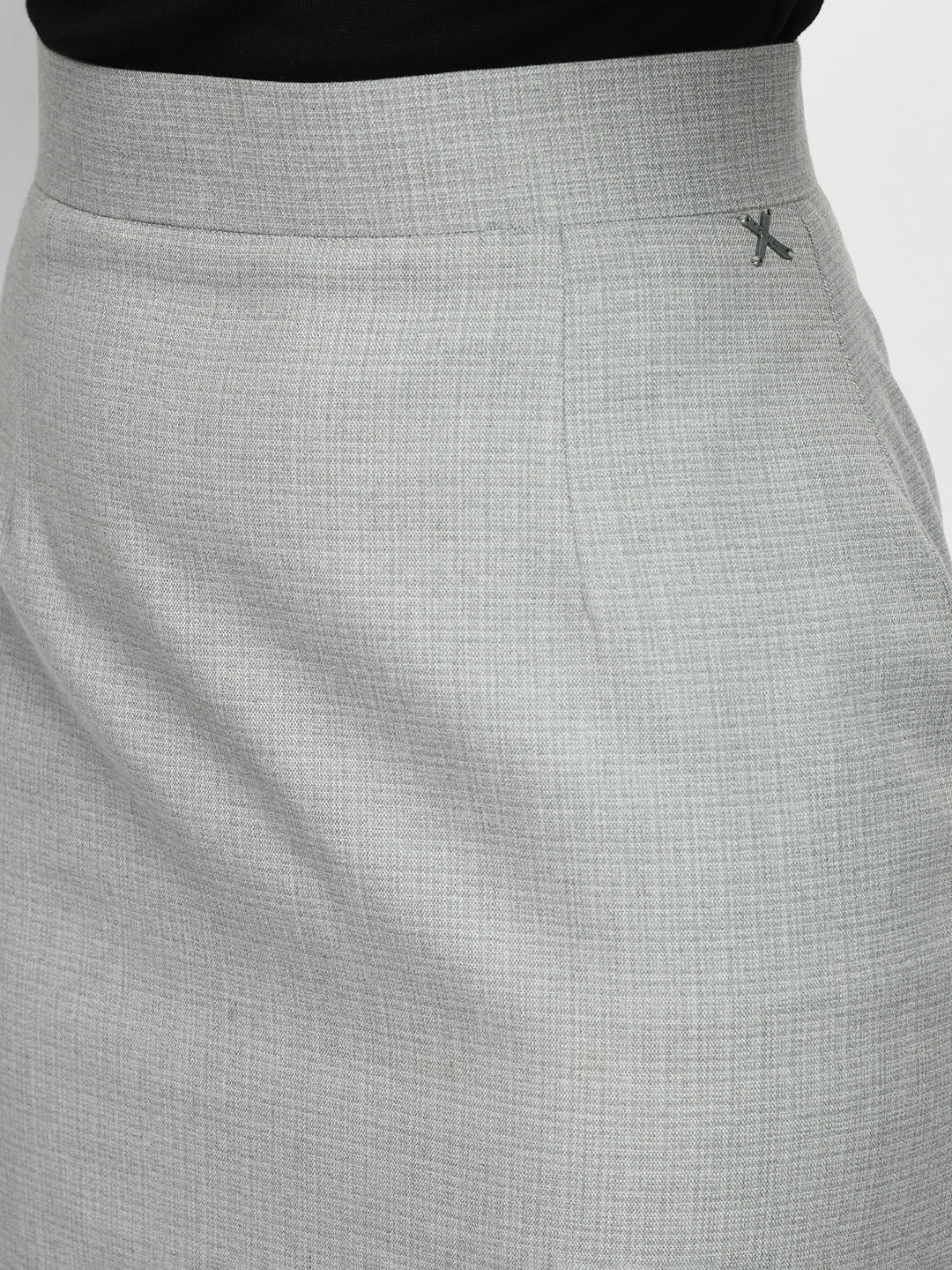 Exude Empathy Checked Pencil Skirt Grey Skirt