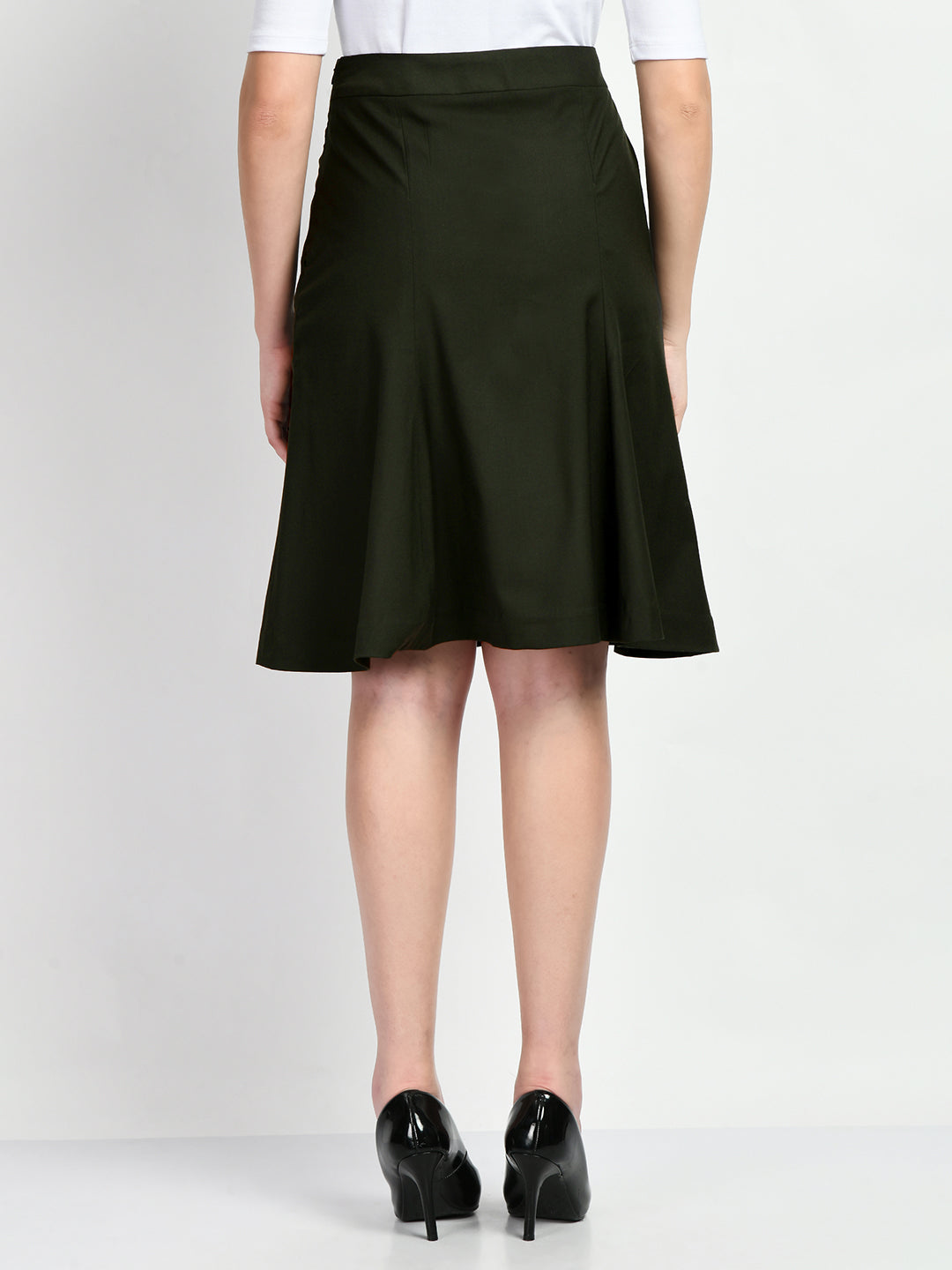 Exude Loyalty Solid A-line Skirt Olive Skirt
