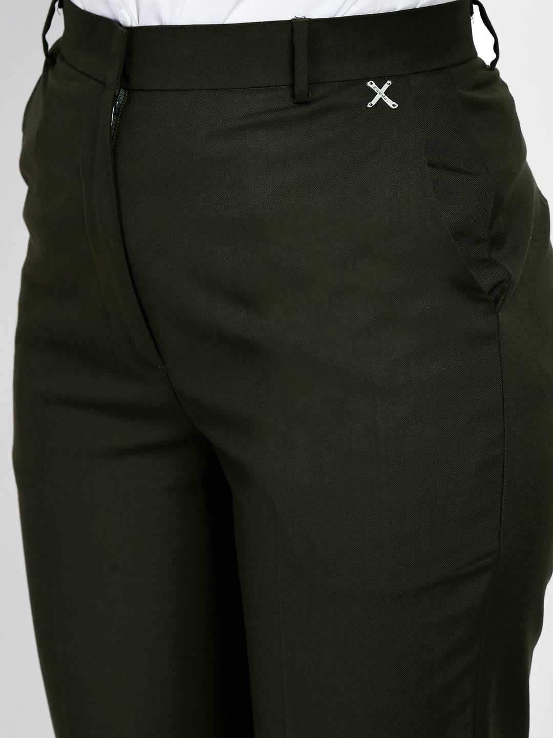 Exude Adroitness Straight Trousers Olive Trouser