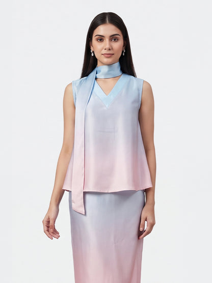 Exude Blush Mist Scarf Top