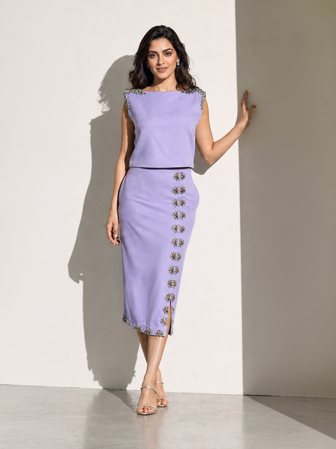 Lavender Embellished Co-ord Set