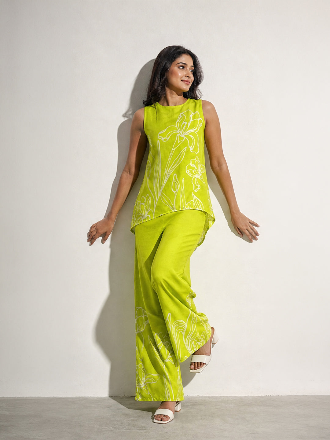 Botanical Print Sleeveless Co-ord Set