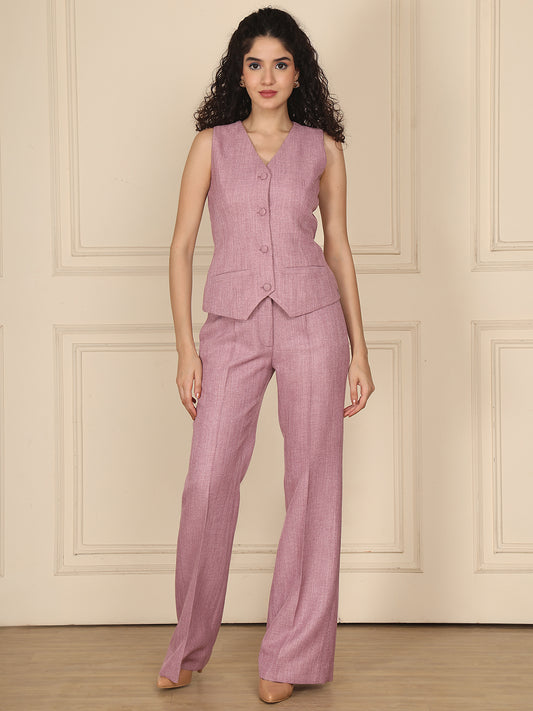 Lilac Linen Waistcoat Top 