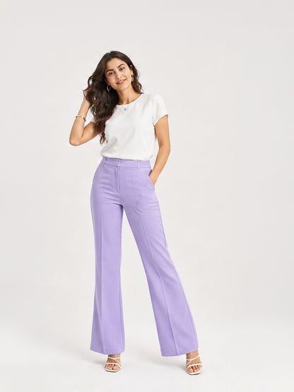 High-Waist Flared Trousers