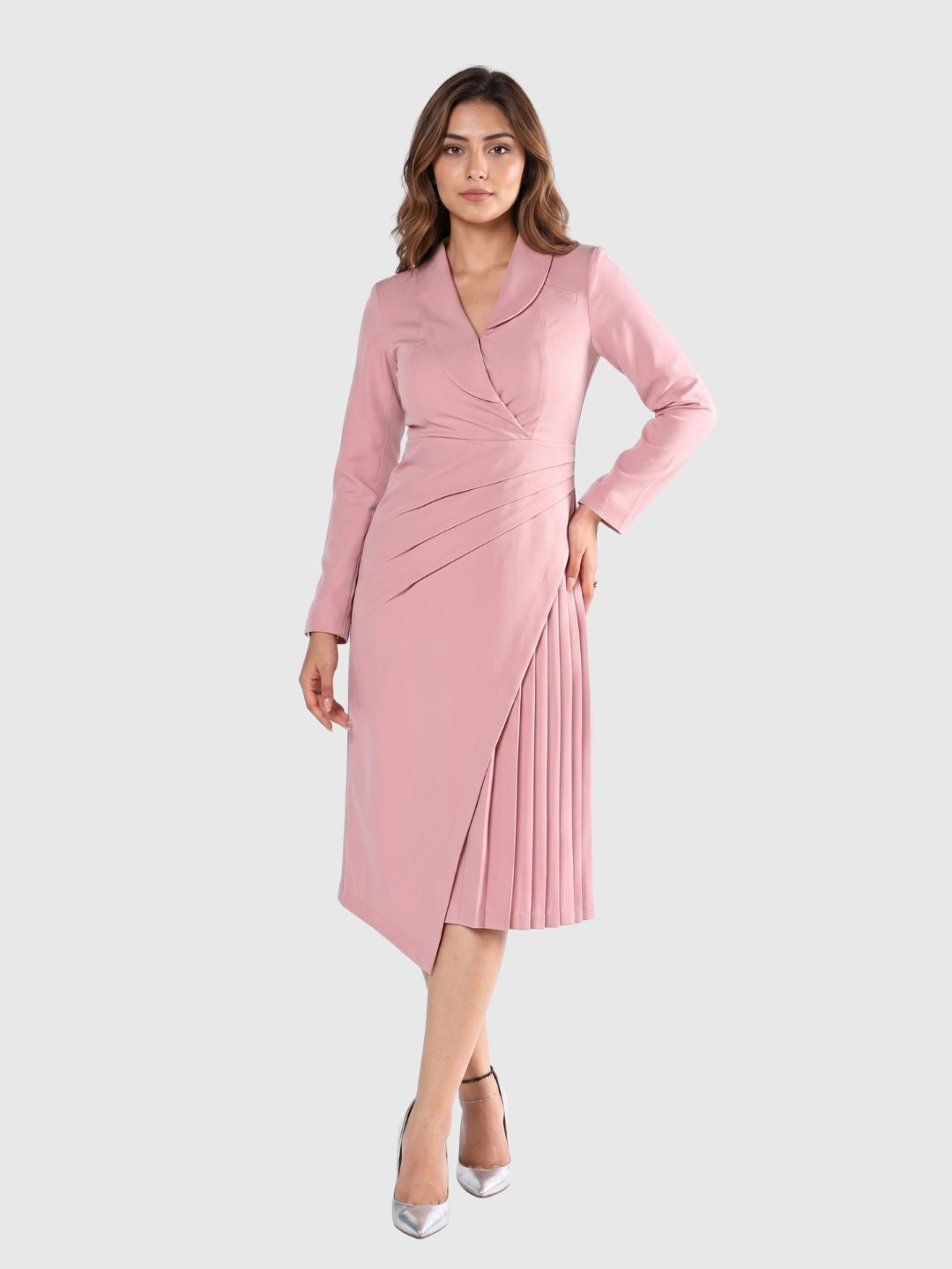 Exude Blush Aura Wrap Midi Dress