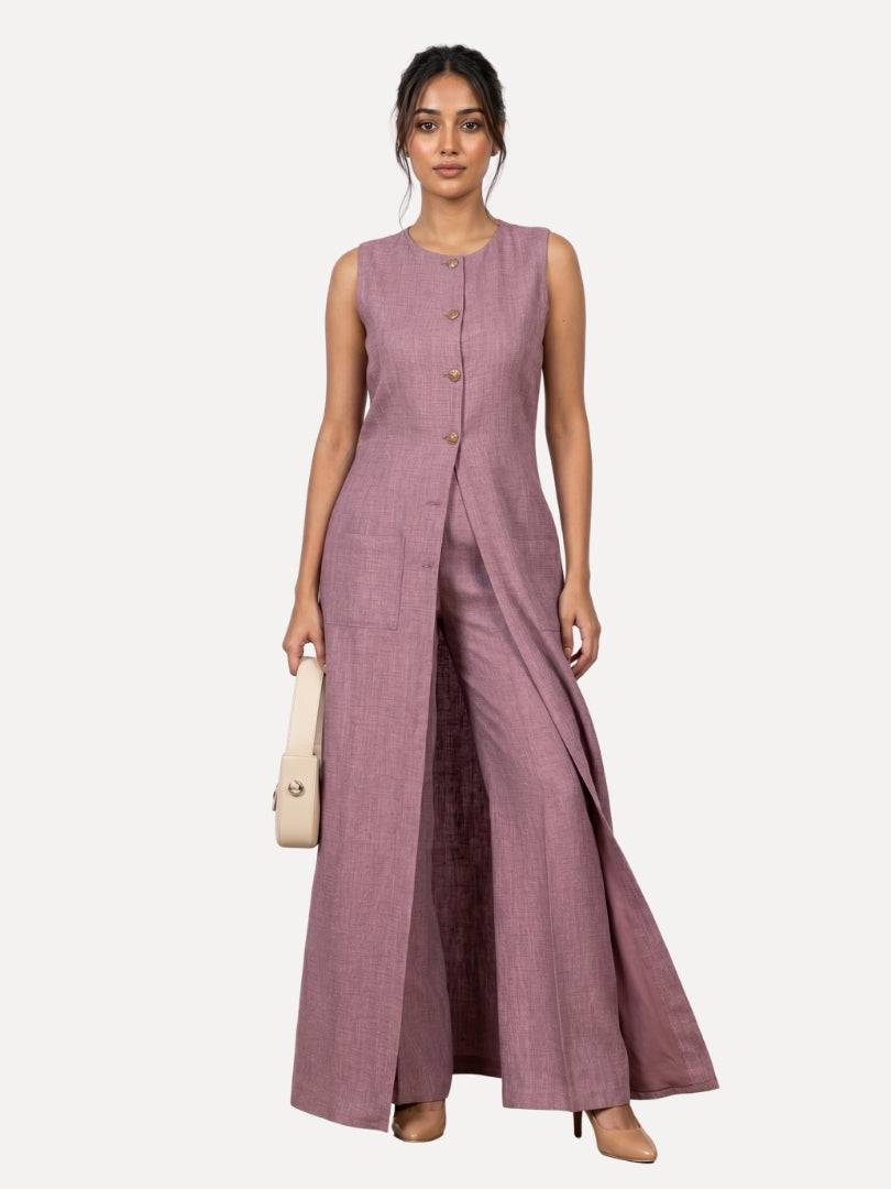 Exude Luxe Linen Set Lilac