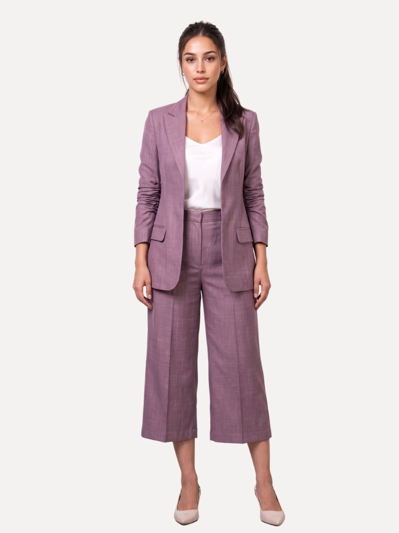 Lilac Linen Blazer &amp; Culottes Co-ord Set